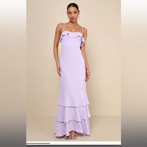 Lulus Lively Evenings Lavender Tiered Maxi Dress